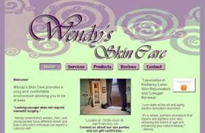 Wendy's Skin Care website for Wendy's Skin Care